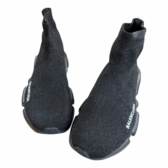 Balenciaga Speed Sneaker “Glitter Black” – Women’s Size 38 (US 8) - Picture 4 of 12